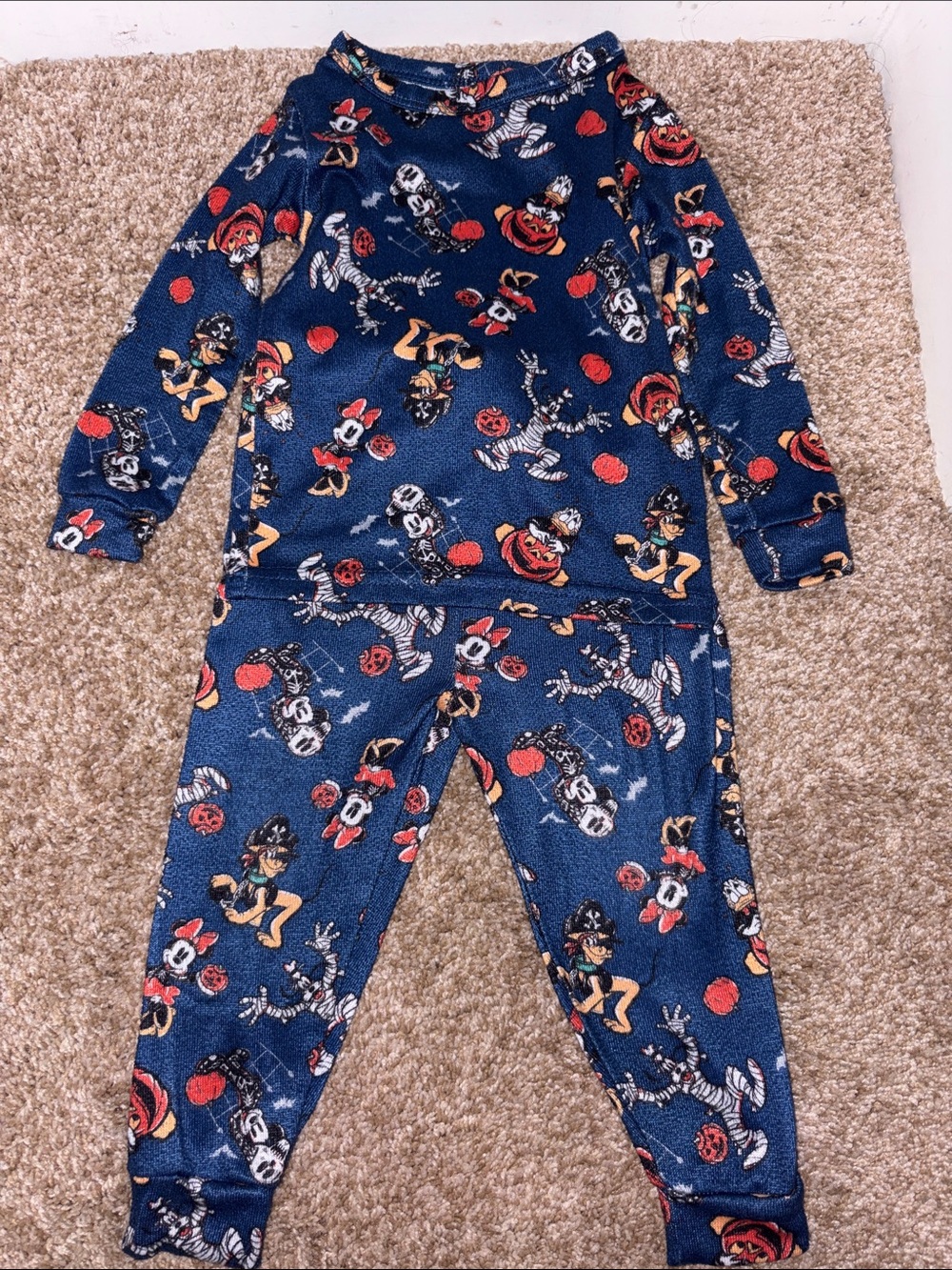 Disney Navy Blue Halloween Character Pajama Set